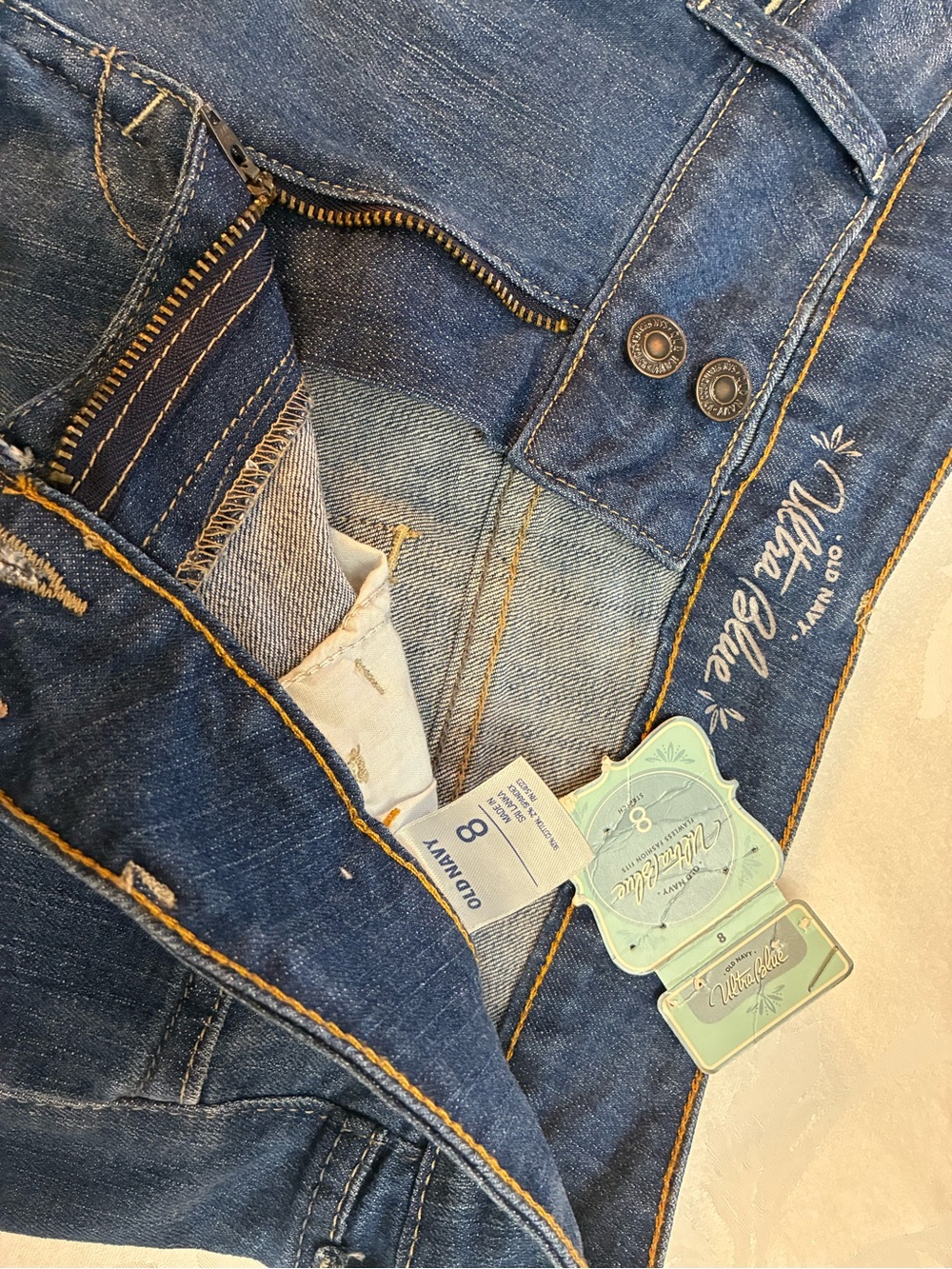 Women’s Old Navy Distressed Jean Cutoff Shorts with Patriotic Patches, W32 - Picture 12 of 16